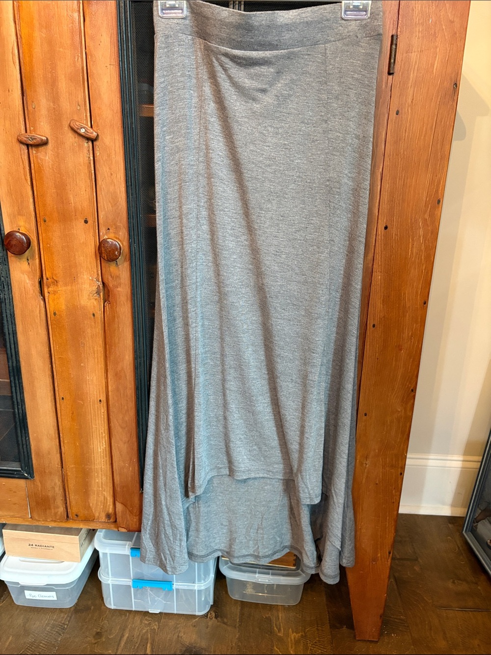 High-Low Gray Maxi Skirt for Women
